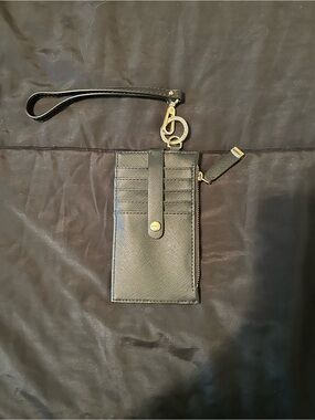 Calvin Klein Black Wristlet Phone Card Holder with Zipper Pocket